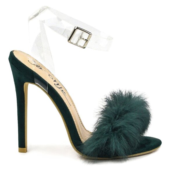 New Direct from Manufacturer! fur band strappy stiletto - Picture 1 of 1